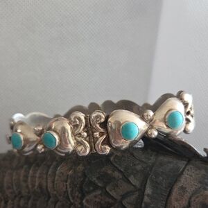 TAXCO Turquoise and Sterling Silver Bracelet